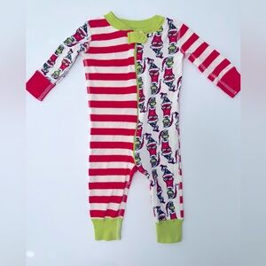 Hanna Andersson Baby Zip Grinch Pajamas Size 6-9M